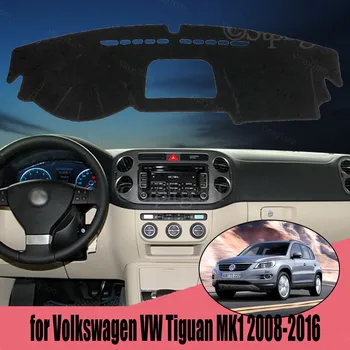 Automobilio Stilius Suede Dashmat prietaisų Skydelio Užsakymą Padengti Trinkelėmis Brūkšnys Kilimėlis Kilimas Volkswagen VW Tiguan MK1 2008-2016