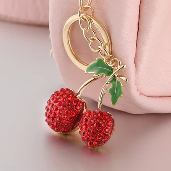 Labiausiai malonu lydinio kalnų krištolas ornamentu vyšnių lYSK074 puikus rankinėje maišas raudonas pakabukas raktų žiedas automobilio raktų grandinės