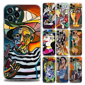 Picasso Abstraktaus Meno Tapybos Aišku, Telefono dėklas skirtas iPhone 11 12 13 Pro Max 7 8 SE XR XS Max 5 5s 6 6s Plius Minkšto Silikono
